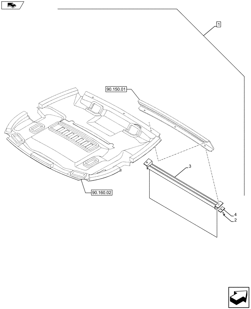 Схема запчастей Case 590SN - (88.090.08[08]) - DIA KIT, CANOPY CONVERSION NARROW -DLX (88) - ACCESSORIES