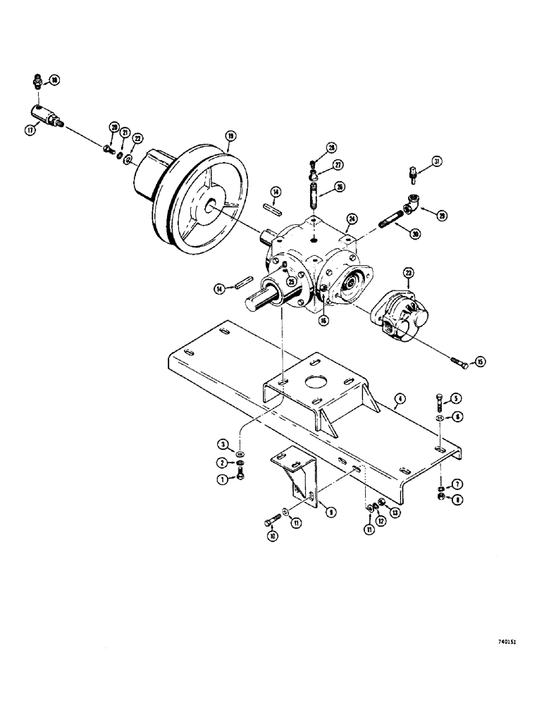 Схема запчастей Case 1700-SERIES - (106) - GEAR BOX MOUNTING PARTS (14) - MAIN GEARBOX & DRIVE