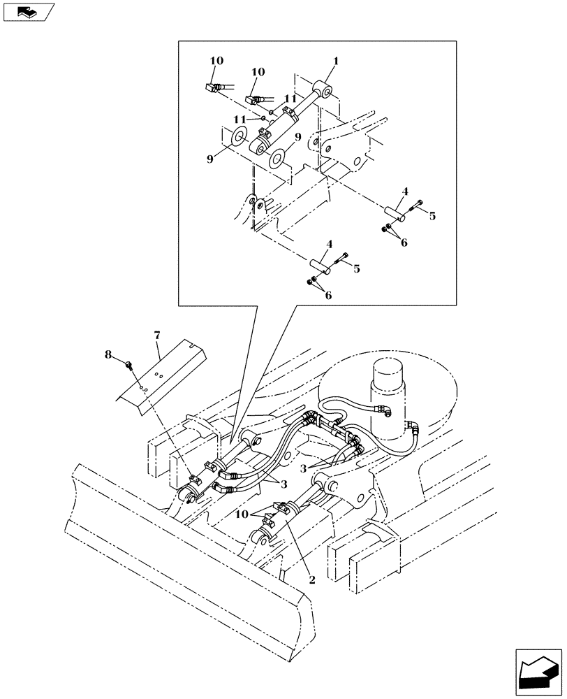 Схема запчастей Case CX235C SR - (86.110.02[01]) - BLADE CYLINDER (86) - DOZER