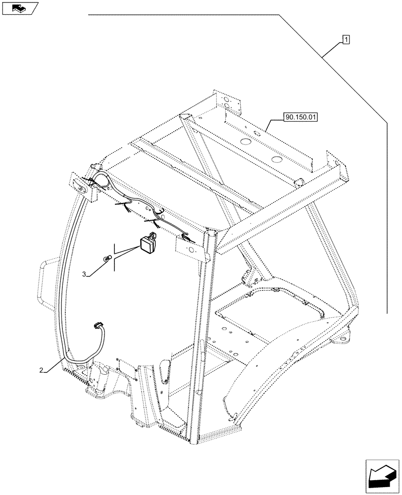 Схема запчастей Case 580SN WT - (88.090.08[07]) - DIA KIT, CANOPY CONVERSION NARROW -DLX (88) - ACCESSORIES