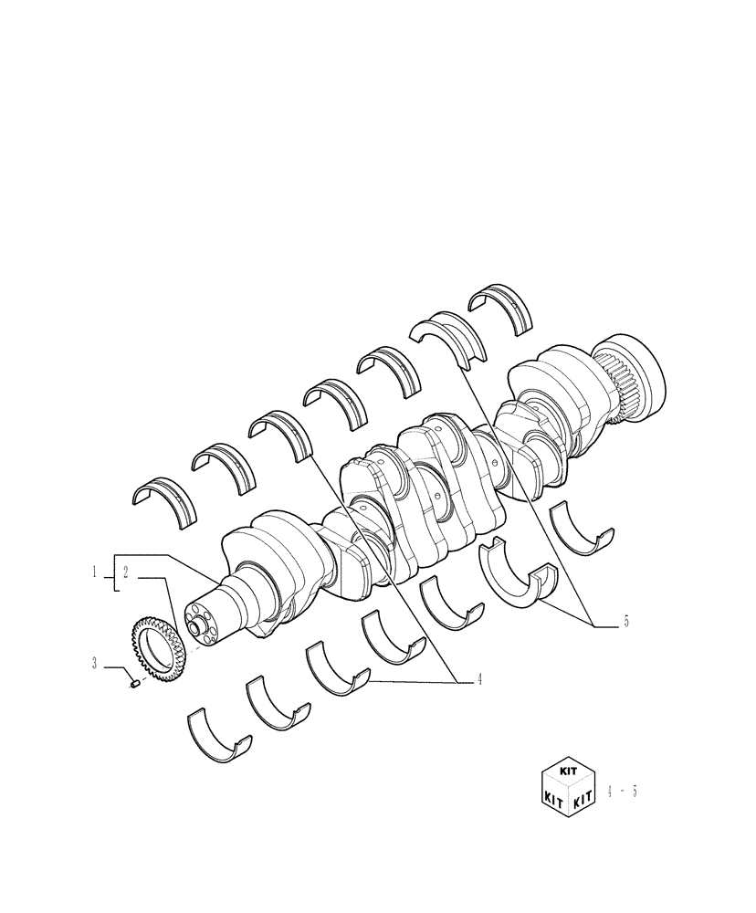 Схема запчастей Case 1850K - (0.080[01]) - CRANKSHAFT (01) - ENGINE