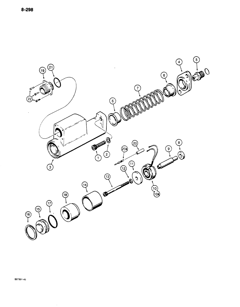 Схема запчастей Case 680K - (8-298) - HYDRECO LOADER CONTROL VALVE, BUCKET SPOOL MAGNETIC DETENT (08) - HYDRAULICS