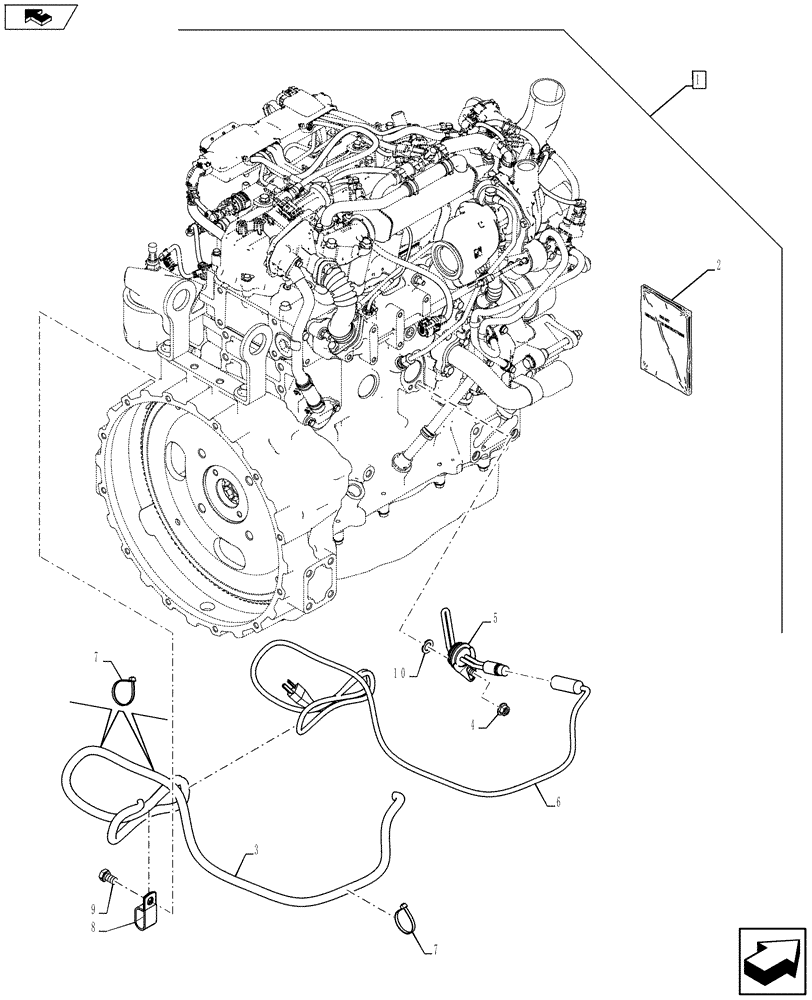 Схема запчастей Case 580SN - (88.055.04) - DIA KIT, BLOCK HEATER INSTALLATION (88) - ACCESSORIES