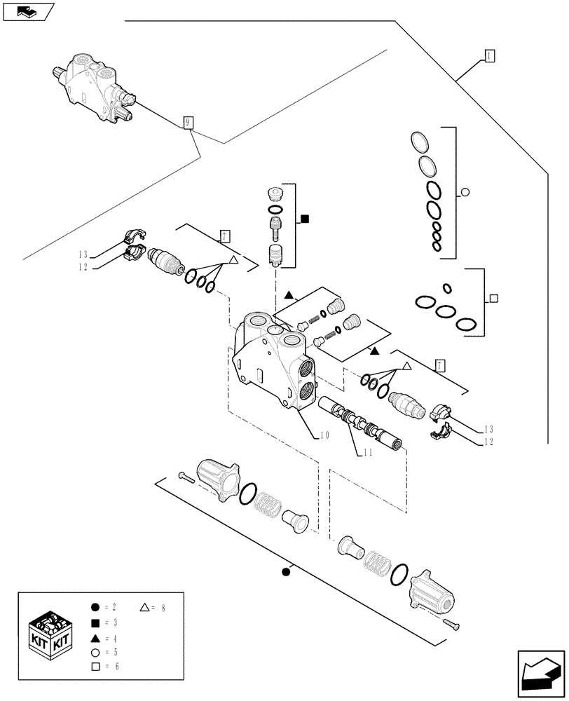 Схема запчастей Case 580SN WT - (88.035.20[02]) - DIA KIT, DUAL-AUX, PILOT CONTROLS, EXTENDABLE DIPPER (88) - ACCESSORIES