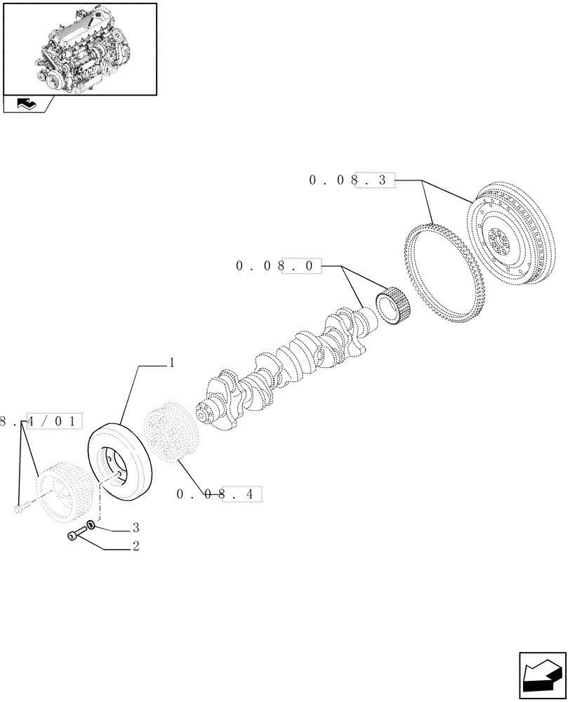 Схема запчастей Case F2CE9684H E010 - (0.08.42) - DAMPER (504045090) 