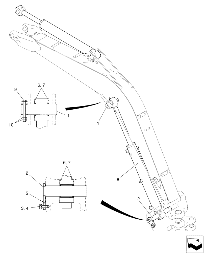 Схема запчастей Case CX36B - (03-002[01]) - CYLINDER INSTAL, BOOM - CANOPY (35) - HYDRAULIC SYSTEMS