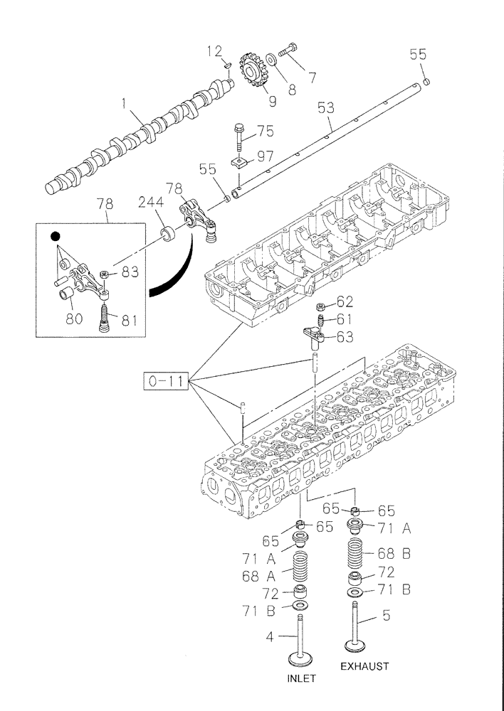 Схема запчастей Case CX470C - (02-014-01[01]) - CAMSHAFT - VALVE MECHANISM (01) - ENGINE