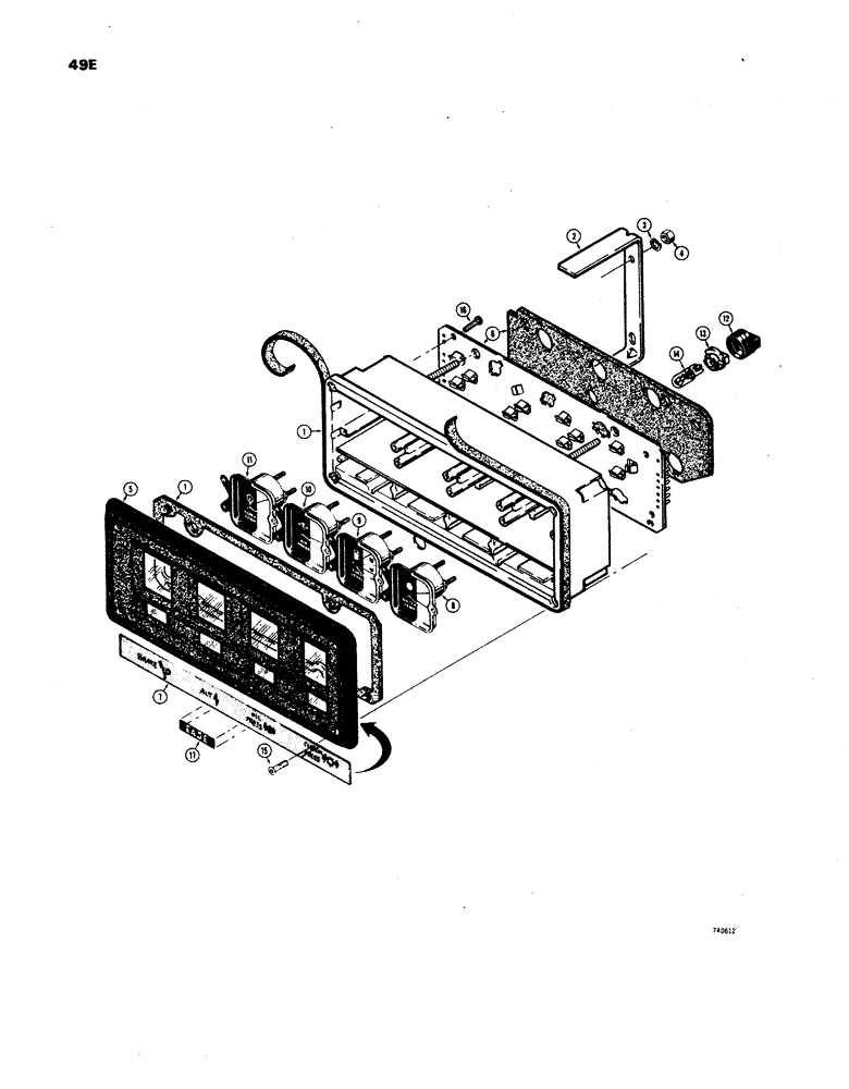 Схема запчастей Case W24B - (049E) - INSTRUMENT CLUSTER (04) - ELECTRICAL SYSTEMS