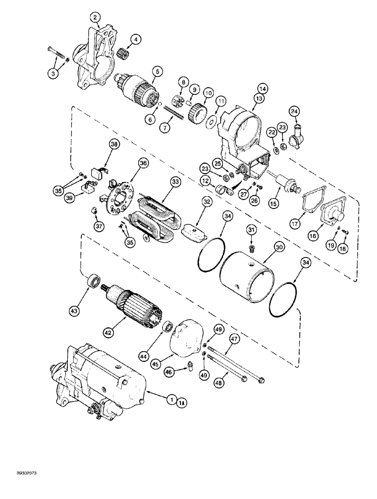 Схема запчастей Case 1150G - (4-002) - STARTER ASSEMBLY (06) - ELECTRICAL SYSTEMS