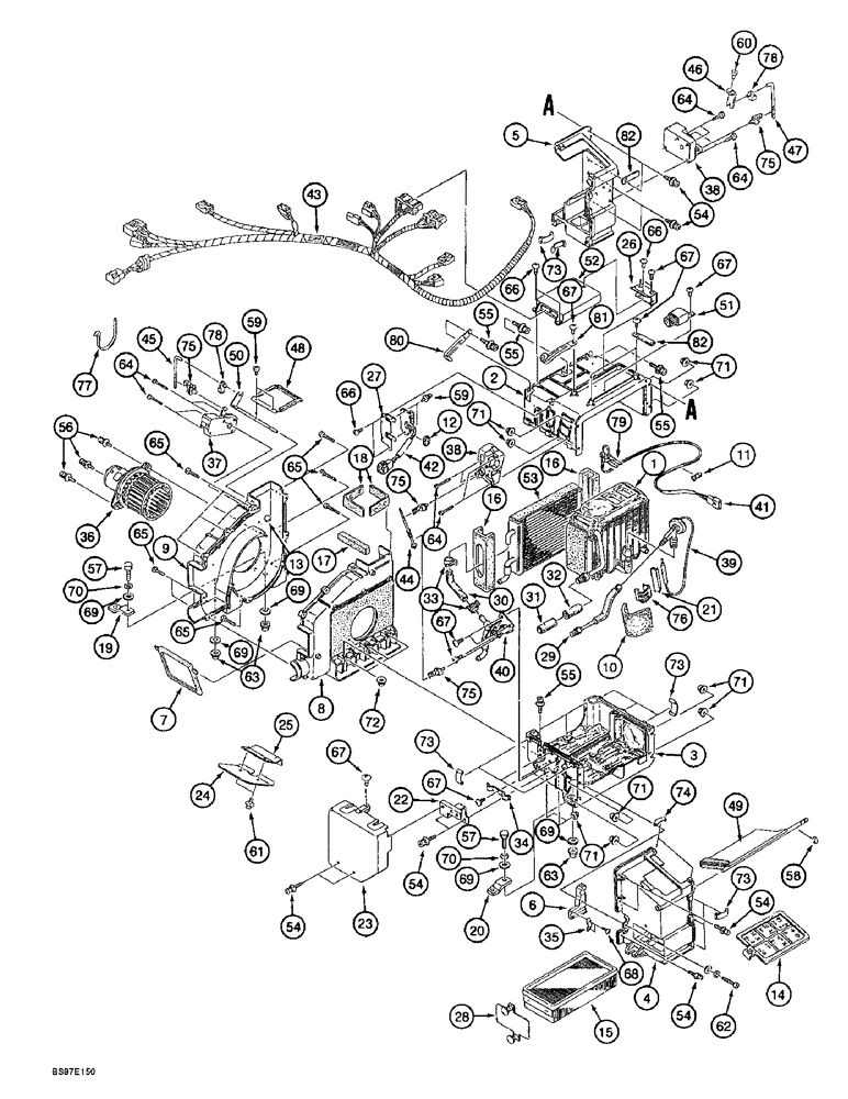 Схема запчастей Case 9040B - (9-087E) - AIR CONDITIONER ASSEMBLY AND MOUNTING (09) - CHASSIS