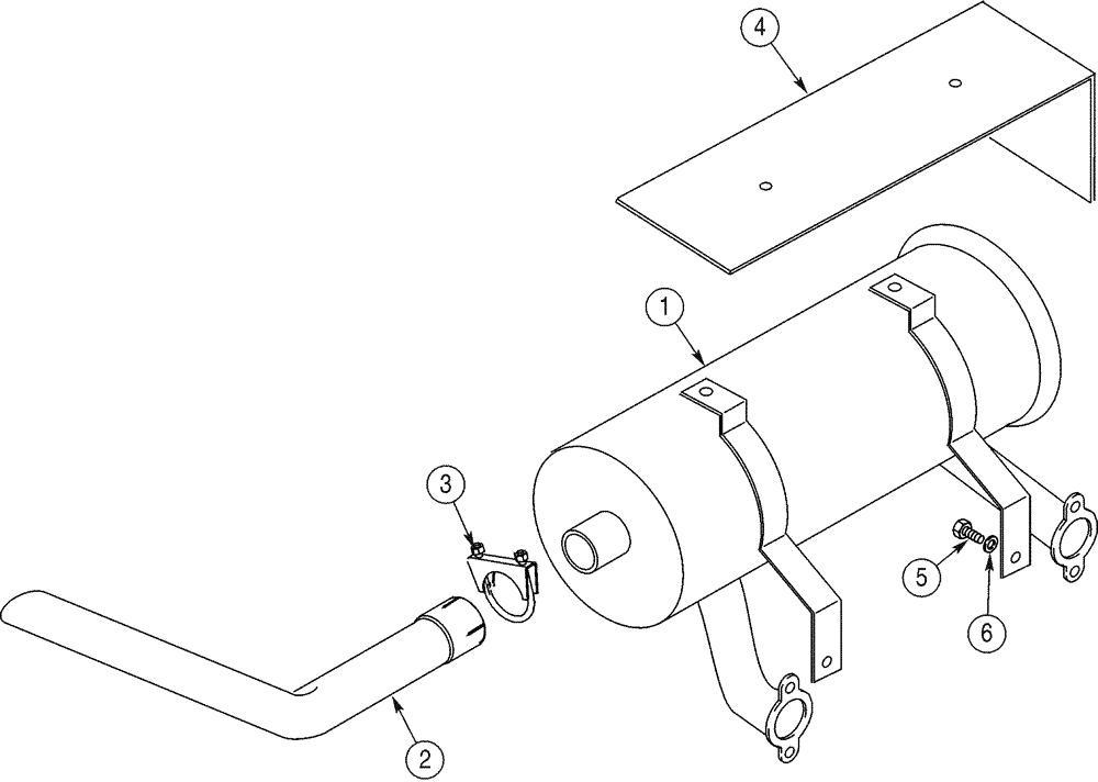 Схема запчастей Case TF300B - (02-04) - MUFFLER EXHAUST SYSTEM (02) - ENGINE