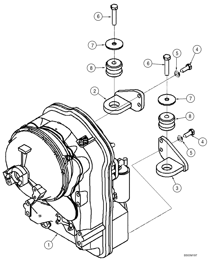 Схема запчастей Case 521D - (06-02) - MOUNTING - TRANSMISSION (06) - POWER TRAIN