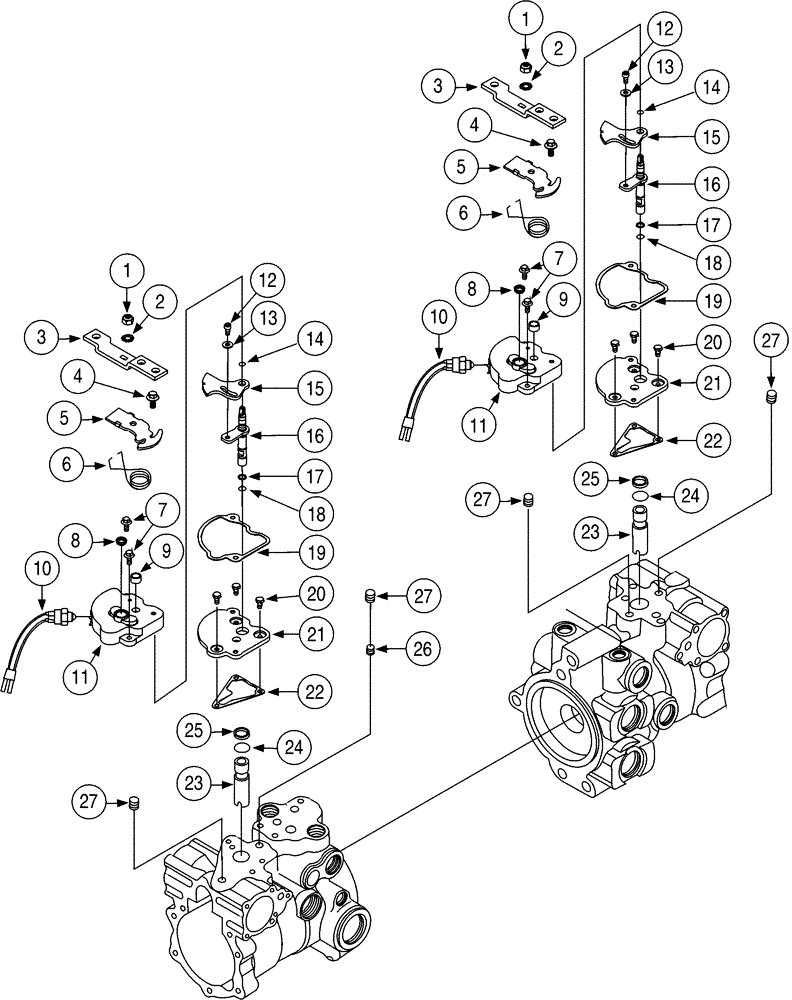 Схема запчастей Case 6010 - (06-06) - PUMP, TANDEM PISTON - HYDROSTATIC, CONTROLS (29) - HYDROSTATIC DRIVE