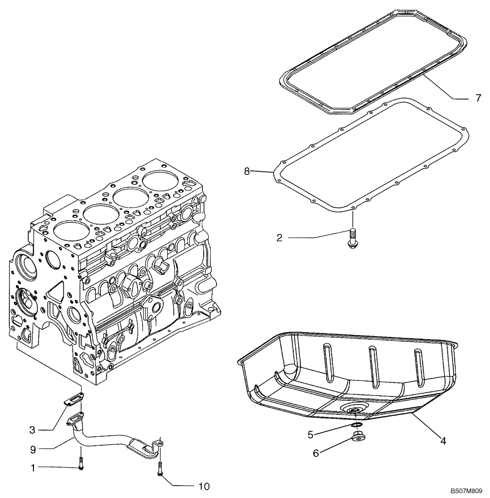 Схема запчастей Case 440CT - (02-17) - OIL PUMP, PAN (02) - ENGINE