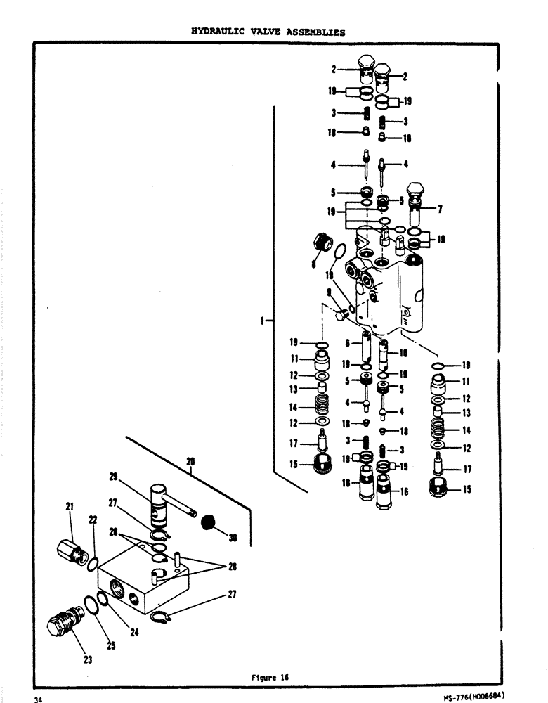 Схема запчастей Case N63 - (34) - HYDRAULIC VALVE ASSEMBLIES 