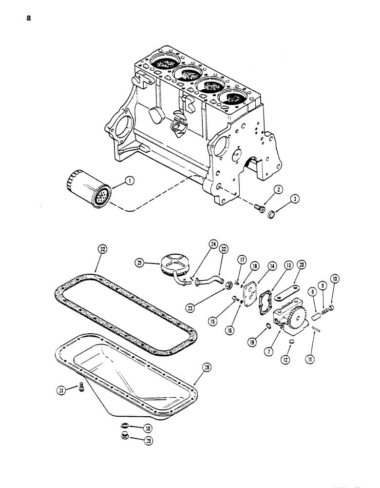 Схема запчастей Case DH5 - (08) - OIL FILTER (10) - ENGINE