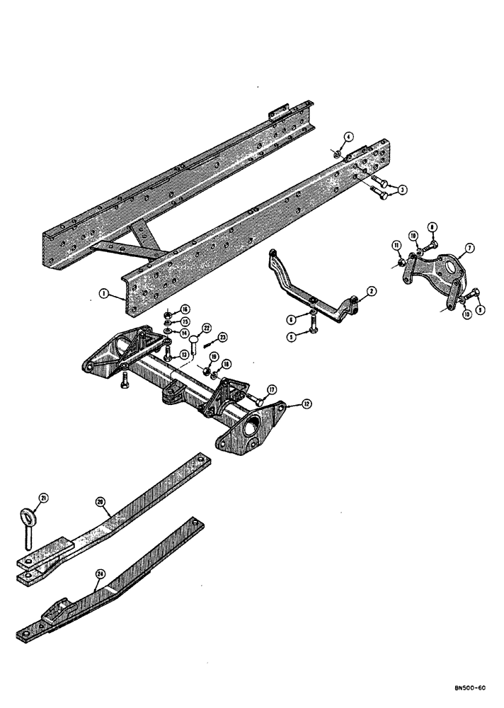 Схема запчастей Case 310E - (001) - ENGINE FRAME, TORQUE TUBE, DRAWBAR, AND ENGINE SUPPORTS (01) - ENGINE