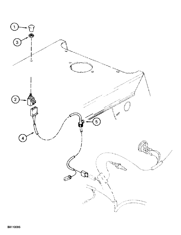 Схема запчастей Case 860 - (4-20) - REMOTE FUEL SHUTOFF SWITCH ELECTRICAL CIRCUIT USED ON MODELS WITH BACKHOE (04) - ELECTRICAL SYSTEMS