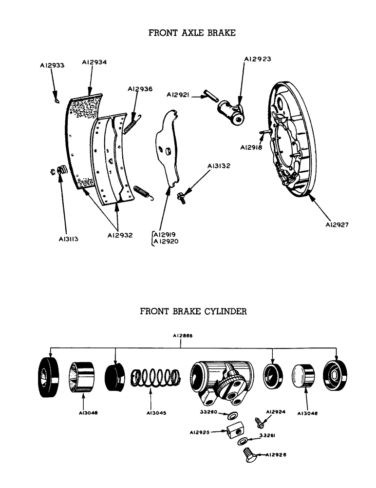 Схема запчастей Case W9 - (112) - FRONT AXLE BRAKE, FRONT BRAKE CYLINDER (07) - BRAKES