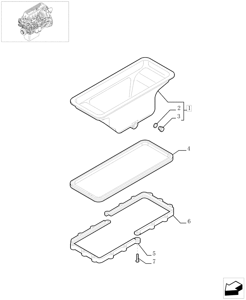 Схема запчастей Case F3AE0684G B003 - (0.04.2[01]) - OIL SUMP & RELATED PARTS (504049056) 