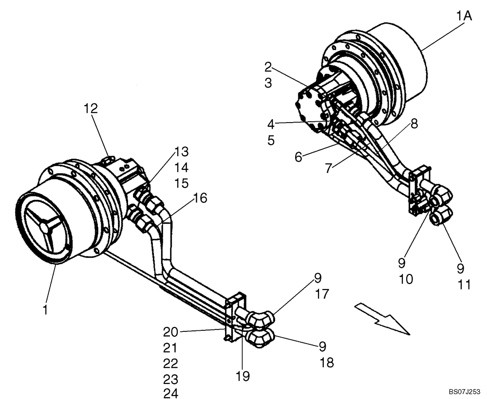 Схема запчастей Case 440CT - (06-13) - HYDROSTATICS - DRIVE MOTORS (440CT) (06) - POWER TRAIN