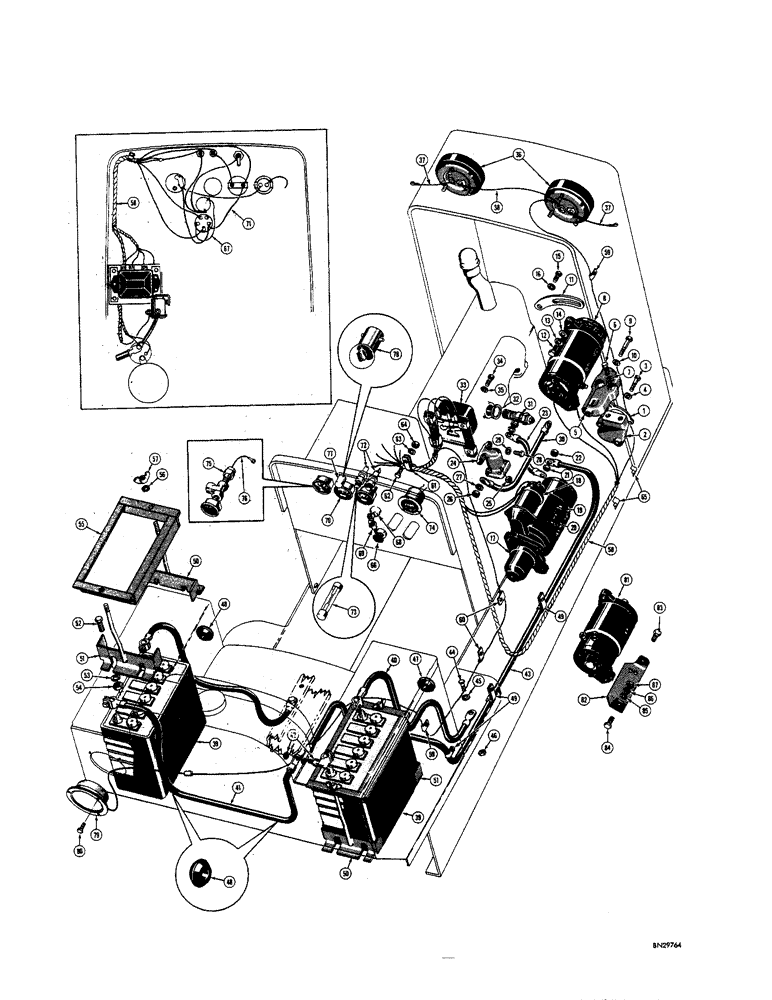 Схема запчастей Case 310F - (066) - STARTER, GENERATOR, BATTERY, AND WIRING - DIESEL, USED ON TRAC. PRIOR TO SN 3019958 & AFTER (06) - ELECTRICAL SYSTEMS