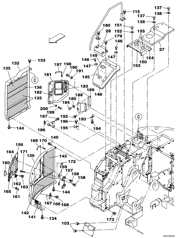 Схема запчастей Case CX135SR - (09-13) - ACCESS DOOR (09) - CHASSIS/ATTACHMENTS