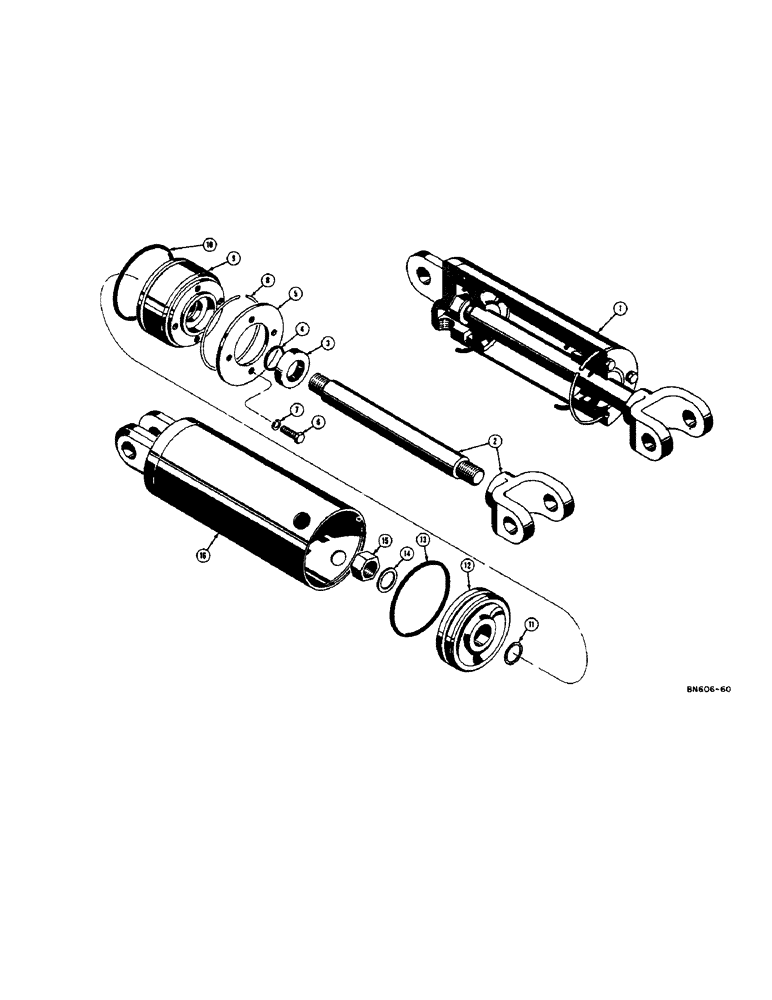 Схема запчастей Case 310D - (118[1]) - A8282 THREE POINT HITCH HYDRAULIC CYLINDER (07) - HYDRAULIC SYSTEM