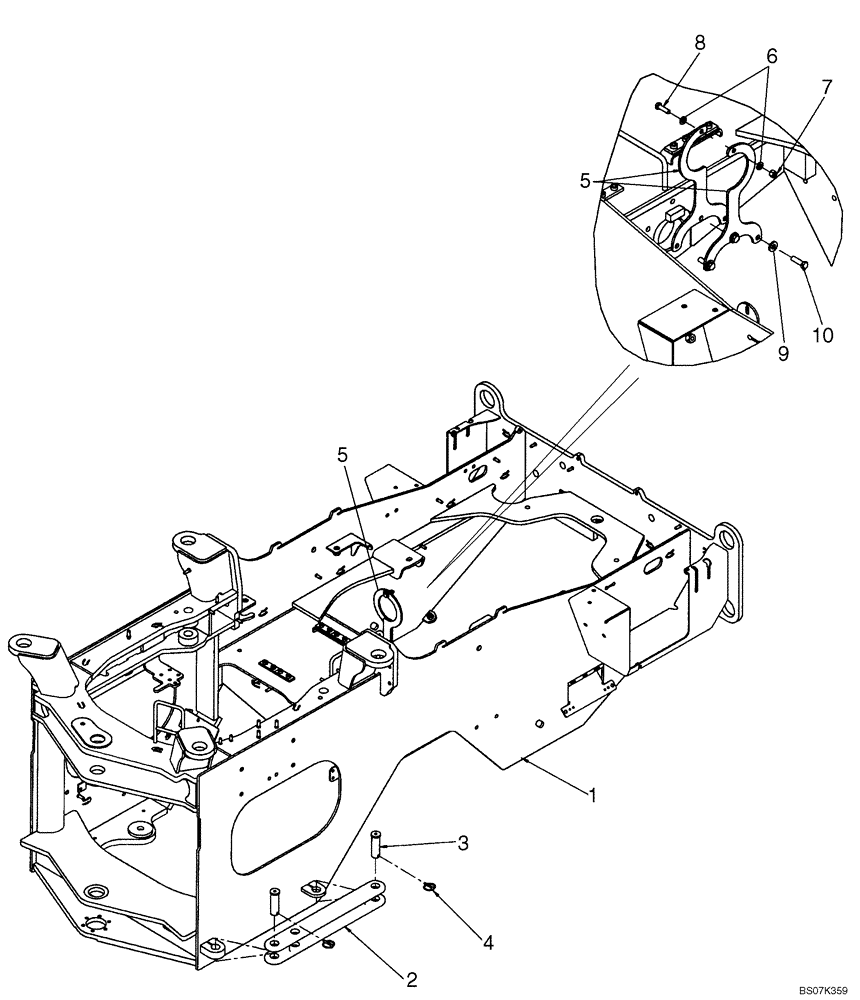 Схема запчастей Case 521E - (09-29) - FRAME, REAR (09) - CHASSIS