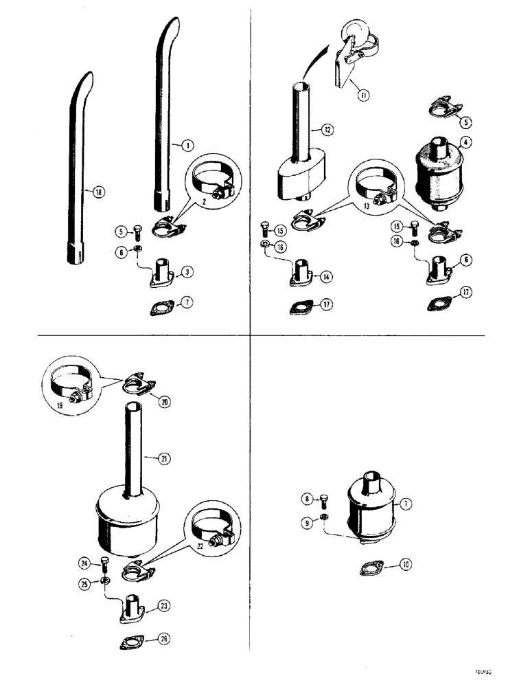 Схема запчастей Case 310G - (134) - EXHAUST SYSTEM - DIESEL (05) - UPPERSTRUCTURE CHASSIS