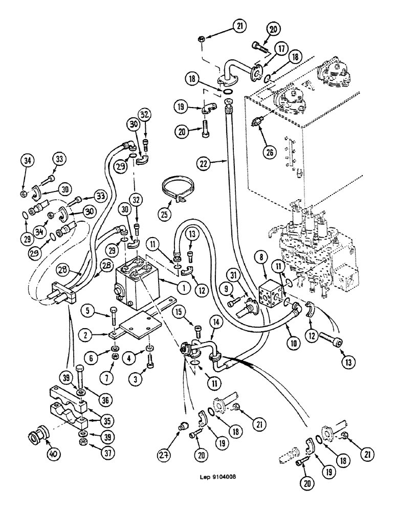 Схема запчастей Case 688 - (18) - SHEARS HYDRAULIC CIRCUIT 