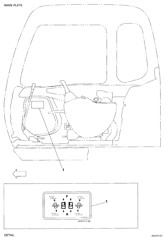 Схема запчастей Case CX75SR - (09-51) - DECAL - OPERATORS COMPARTMENT - AUXILIARY CONTROL (09) - CHASSIS/ATTACHMENTS