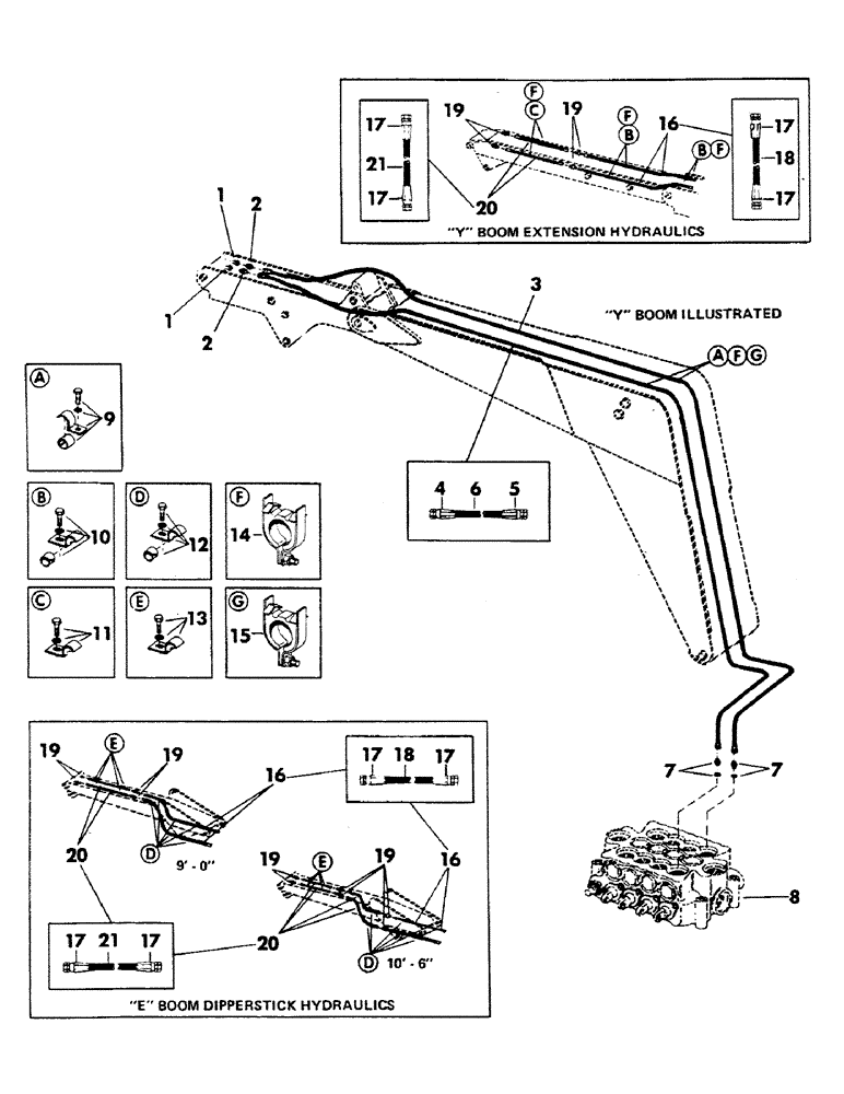 Схема запчастей Case 40YC - (102) - AUXILIARY BOOM HYDRULICS (07) - HYDRAULIC SYSTEM