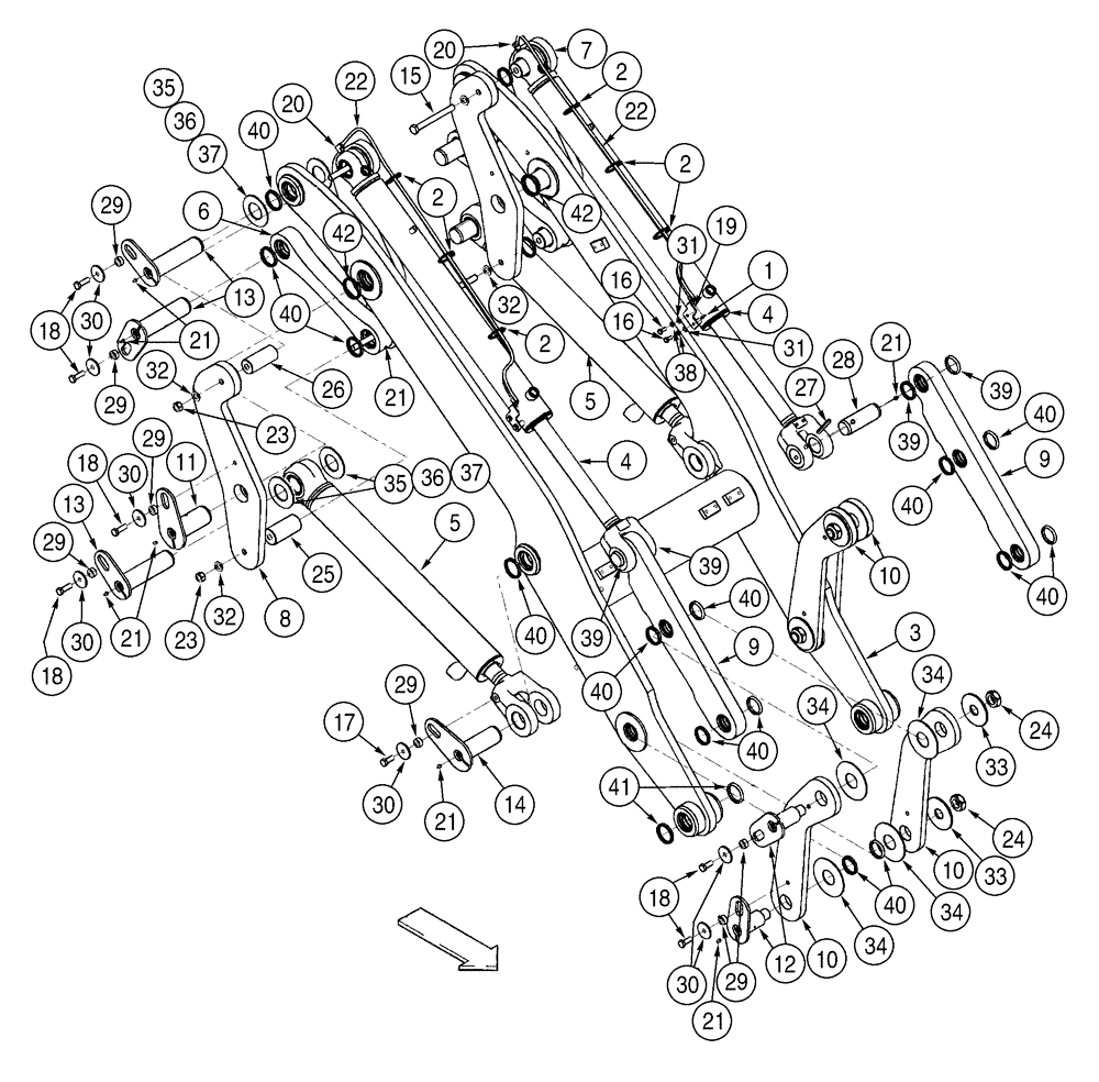 Схема запчастей Case 621D - (09-06) - FRAME - LOADER LIFT AND LINKAGE, XT LOADER (09) - CHASSIS