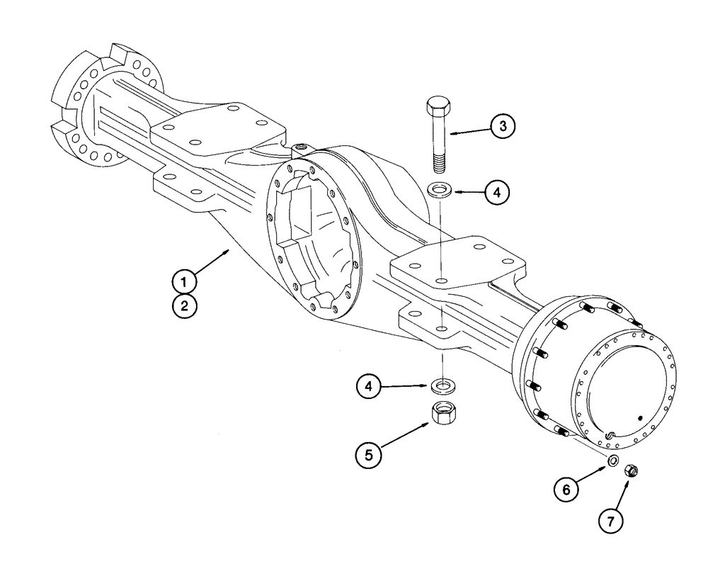 Схема запчастей Case 621C - (06-062) - AXLE MOUNTING BSN JEE0123545 (06) - POWER TRAIN