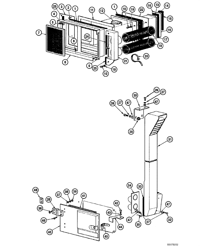 Схема запчастей Case 865 VHP - (09.45[00]) - AIR CONDITIONING - INLET AIR AND FILTER (09) - CHASSIS