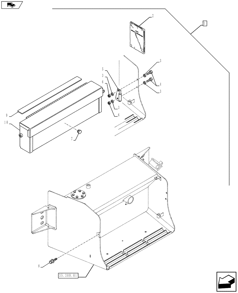 Схема запчастей Case 580SN - (88.088.01) - DIA KIT, TOOL BOX (88) - ACCESSORIES