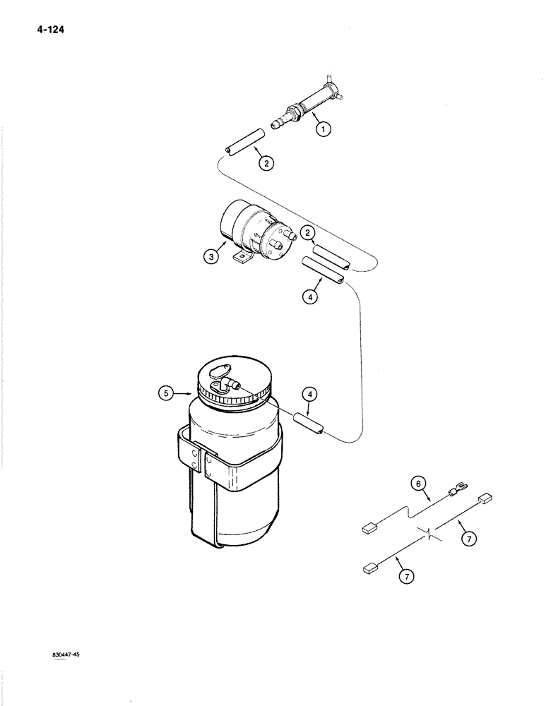 Схема запчастей Case 1080B - (4-124) - WINDSHIELD WASHER (04) - ELECTRICAL SYSTEMS