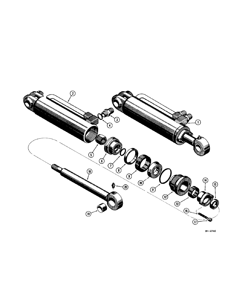 Схема запчастей Case 1000D - (292[1]) - A17668 AND A17669 DROTT CYLINDER (07) - HYDRAULIC SYSTEM