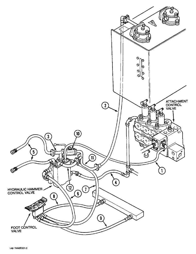 Схема запчастей Case 1088 - (1-20) - PICTORIAL INDEX, HYDRAULIC HAMMER CIRCUIT (00) - PICTORIAL INDEX