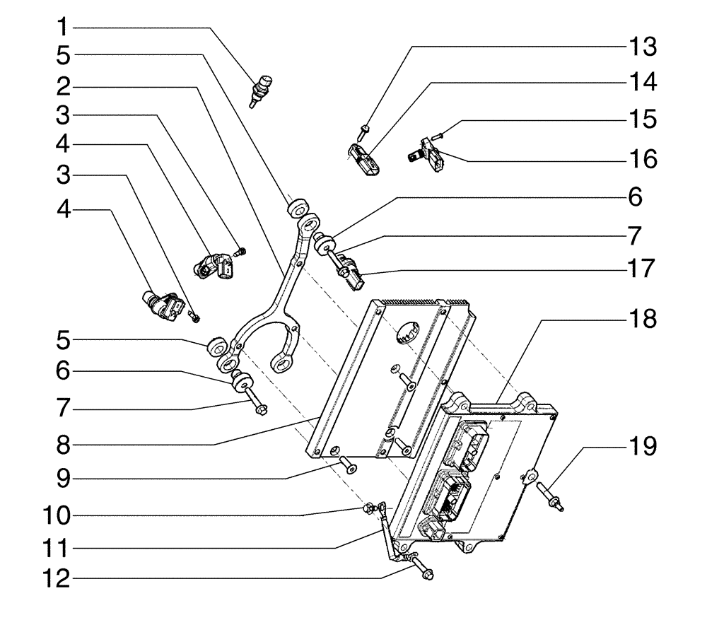 Схема запчастей Case 865 VHP - (03-28[01]) - ENGINE CONTROL MODULE (03) - FUEL SYSTEM