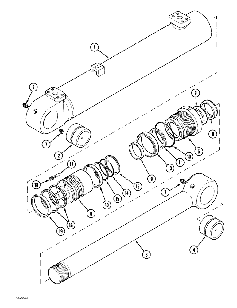 Схема запчастей Case 888 - (8G-16) - BOOM CYLINDER, P.I.N. 15401 THRU 15651, P.I.N. 106801 AND AFTER (08) - HYDRAULICS