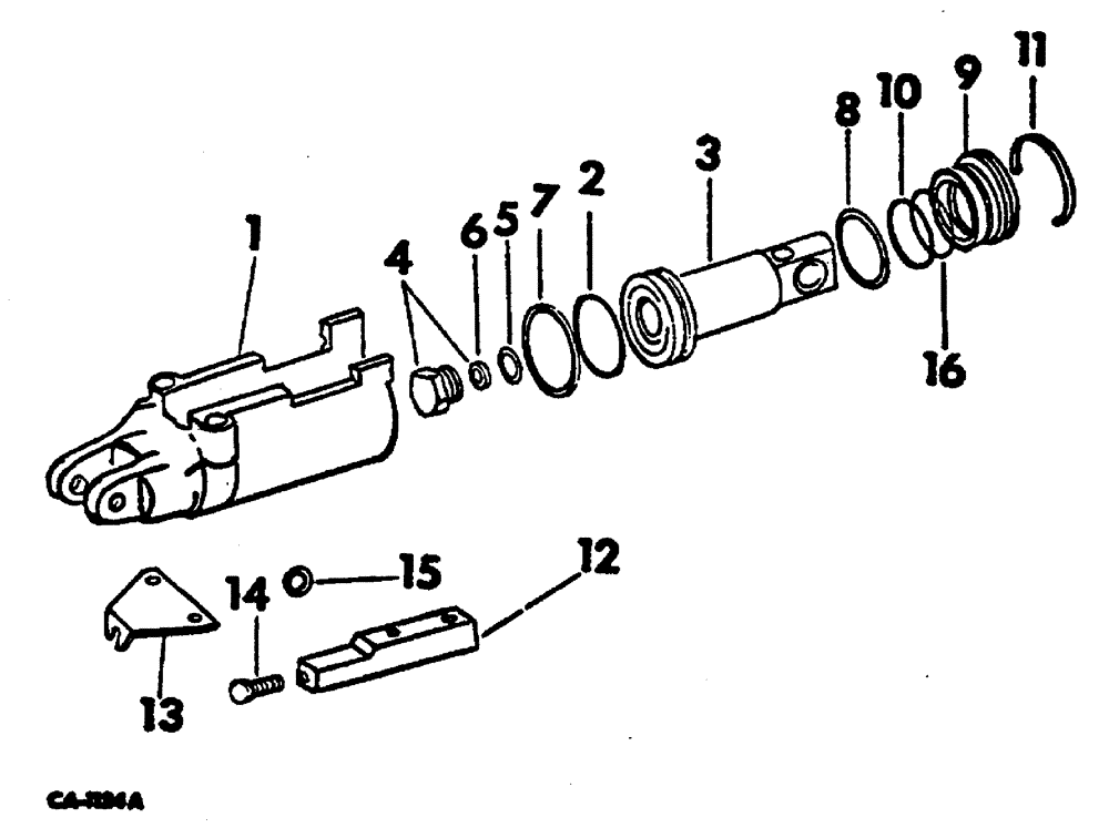 Схема запчастей Case 3400 - (014) - PUMP SERVO CYLINDER (35) - HYDRAULIC SYSTEMS