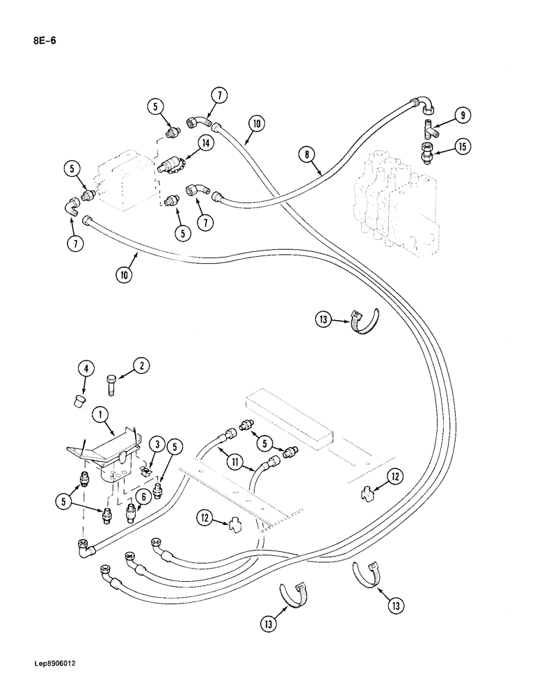 Схема запчастей Case 688 - (8E-06) - HYDRAULIC CONTROL CIRCUIT, TO HYDRAULIC HAMMER CONTROL VALVE (08) - HYDRAULICS