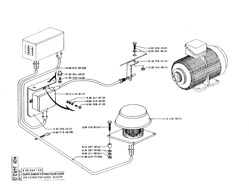 Схема запчастей Case 220B - (K01 J452.0) - AIR EXTRACTOR SUPPL. ACCESS (05) - UPPERSTRUCTURE CHASSIS