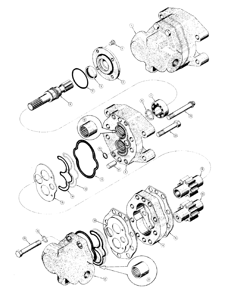 Схема запчастей Case 310 - (106) - D26066 HEAVY DUTY HYDRAULIC PUMP (07) - HYDRAULIC SYSTEM