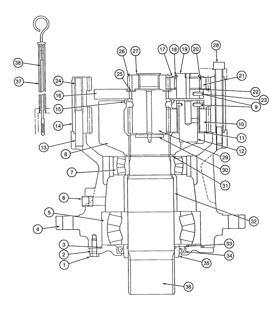 Схема запчастей Case 9020 - (8-068) - REDUCTION GEAR ASSEMBLY (08) - HYDRAULICS