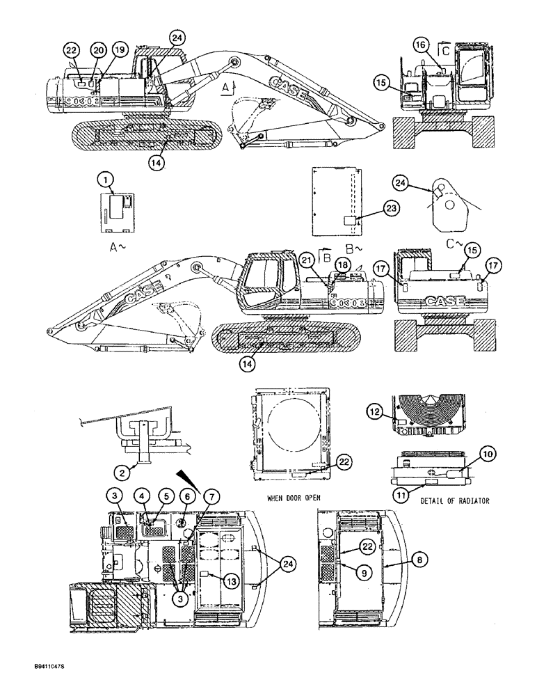 Схема запчастей Case 9030B - (9-138) - DECALS, FRENCH LANGUAGE, WARNING, DANGER AND MISCELLANEOUS (09) - CHASSIS