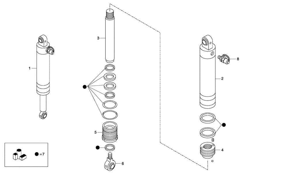 Схема запчастей Case 325 - (6.758A[03C]) - CYLINDER FRONT SUSPENSION (09) - Implement / Hydraulics / Frame / Brakes