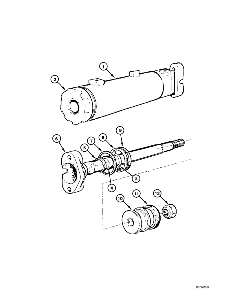 Схема запчастей Case 845 - (08.54[00]) - CYLINDER - TURN-CIRCLE (08) - HYDRAULICS